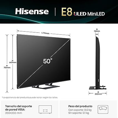 2025 Hisense 55E8Q Mini LED Smart TV, Quantum Dot, 144 Hz, Built-in Subwoofer, Dolby Vision view 2