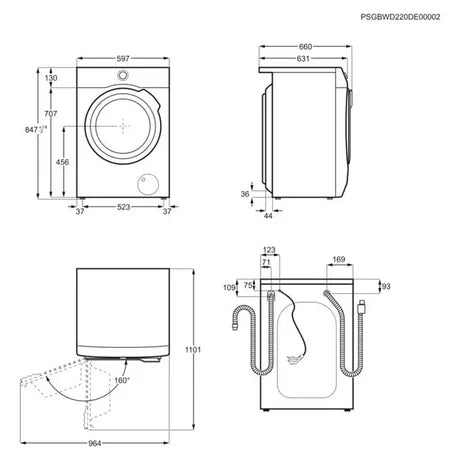 AEG 10Kg washer dryer view 2